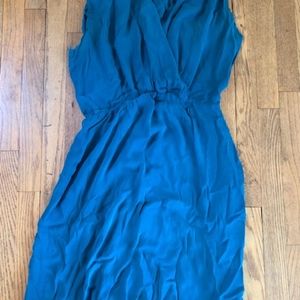 Peacock blue silk goddess dress L'Agence